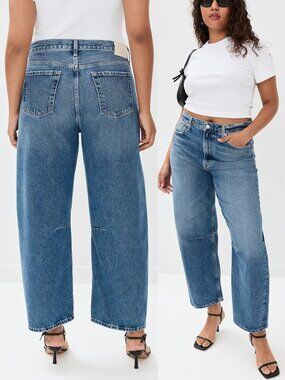 Citizens of Humanity Miro Jeans Pacifica Blue Relaxed Barrel‎ Leg Cotton Size 31